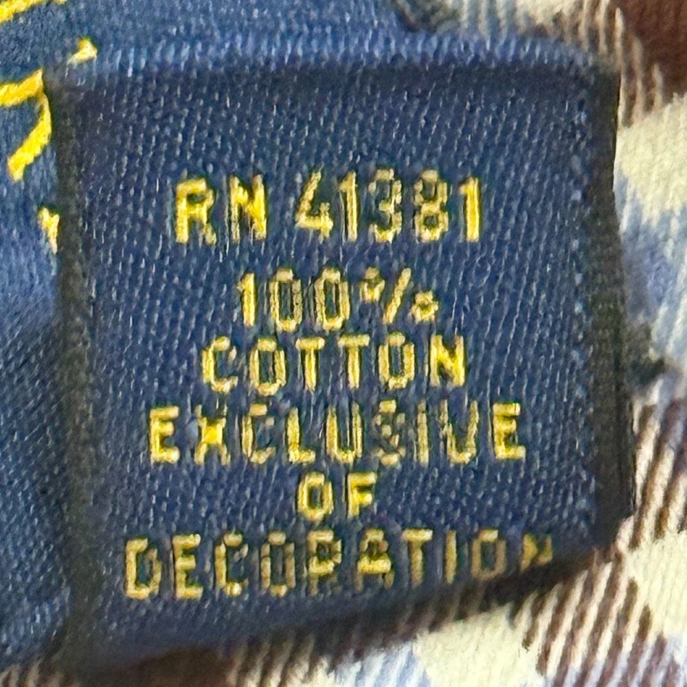 Polo‎ Ralph Lauren Shirt Mens XL Brown Blue Plaid Button Down Long Sleeve Pony
